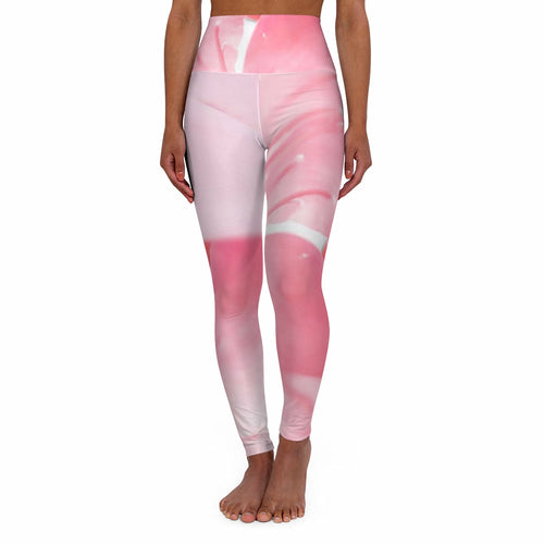 Womens Hhigh-waist Fitness Legging Yoga Pants - Pink Flower Bloom