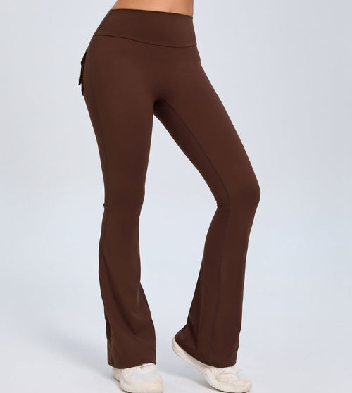 Yoga Fitness Flared Pants With Pockets Ins Fashion Slim High Waist