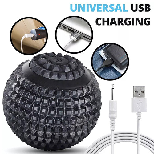 Electric Vibrating Massage Ball Sport Fitness Foot Pain Relief Plantar