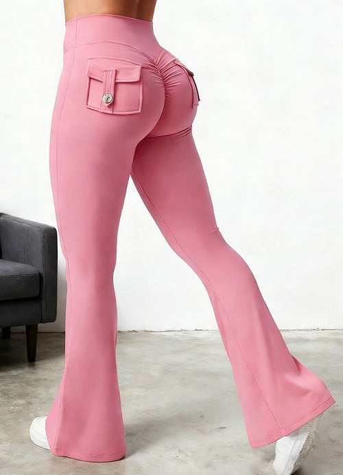 Yoga Fitness Flared Pants With Pockets Ins Fashion Slim High Waist