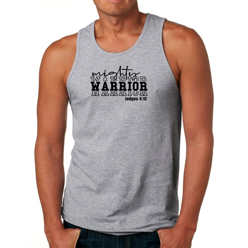 Mens Fitness Tank Top Graphic T-shirt Mighty Warrior Black