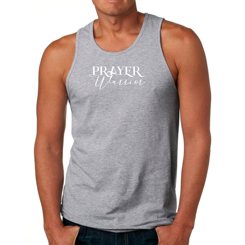 Mens Fitness Tank Top Graphic T-shirt Prayer Warrior Script Style