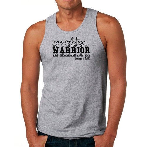 Mens Fitness Tank Top Graphic T-shirt Mighty Warrior Black