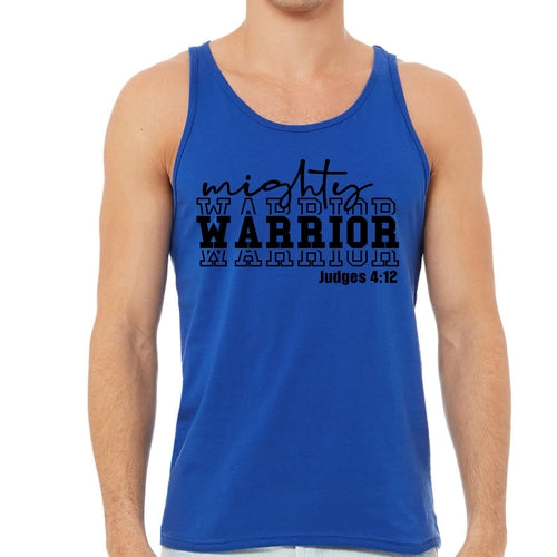 Mens Fitness Tank Top Graphic T-shirt Mighty Warrior Black