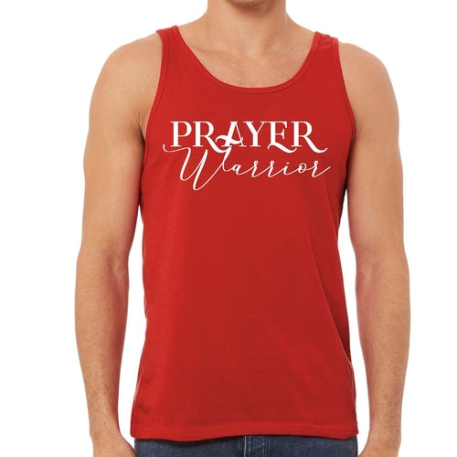 Mens Fitness Tank Top Graphic T-shirt Prayer Warrior Script Style