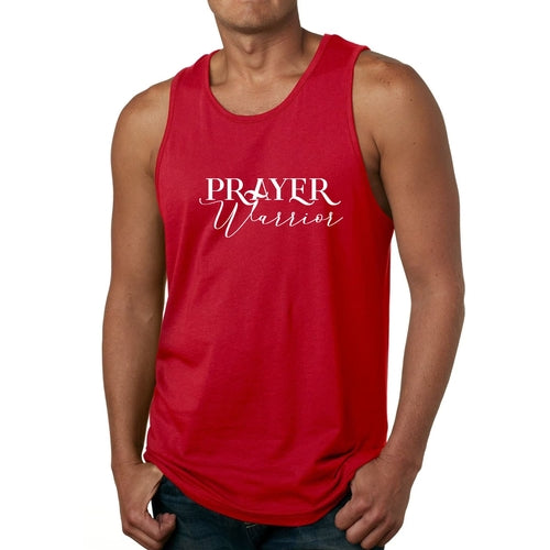 Mens Fitness Tank Top Graphic T-shirt Prayer Warrior Script Style