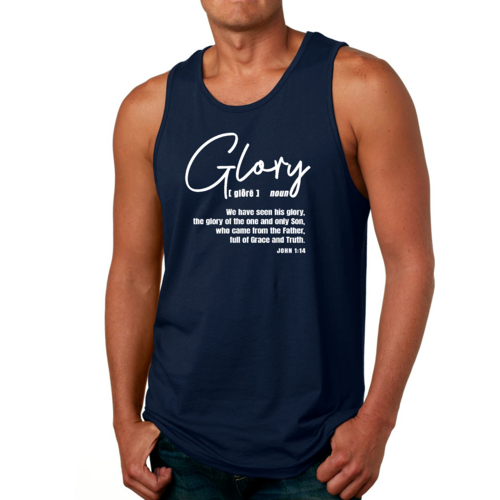 Mens Fitness Tank Top Graphic T-shirt Glory - Christian Inspiration