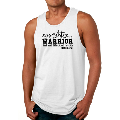 Mens Fitness Tank Top Graphic T-shirt Mighty Warrior Black