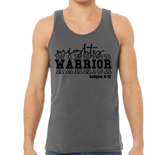Mens Fitness Tank Top Graphic T-shirt Mighty Warrior Black