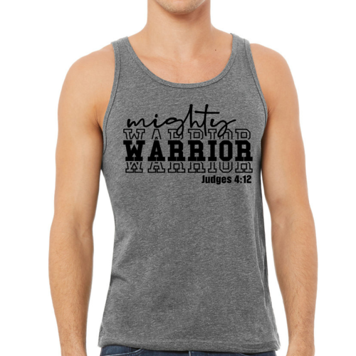Mens Fitness Tank Top Graphic T-shirt Mighty Warrior Black