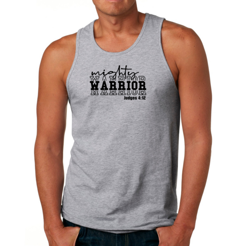 Mens Fitness Tank Top Graphic T-shirt Mighty Warrior Black