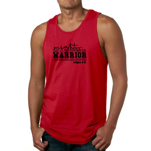 Mens Fitness Tank Top Graphic T-shirt Mighty Warrior Black