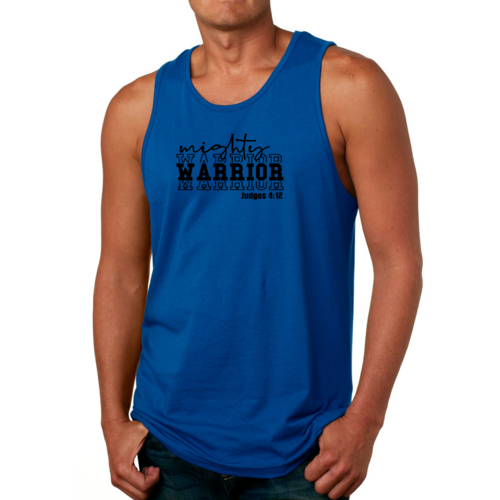Mens Fitness Tank Top Graphic T-shirt Mighty Warrior Black