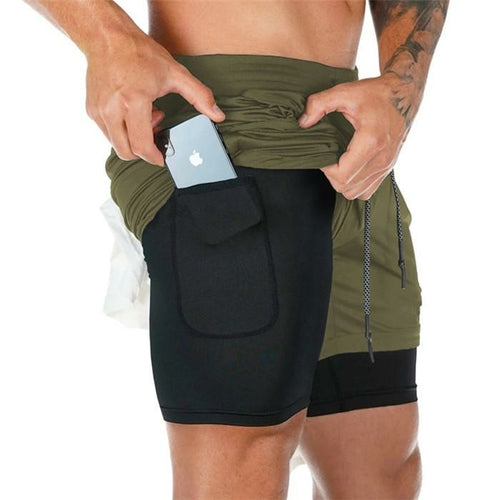 2020 Men's Running Shorts 2 In 1 Double Jogging Gyms Fitness Training
