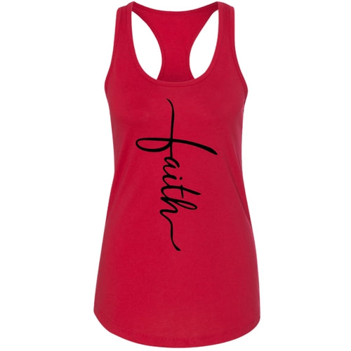 Womens Fitness Tank Top Graphic T-shirt - Faith Script Cross Black